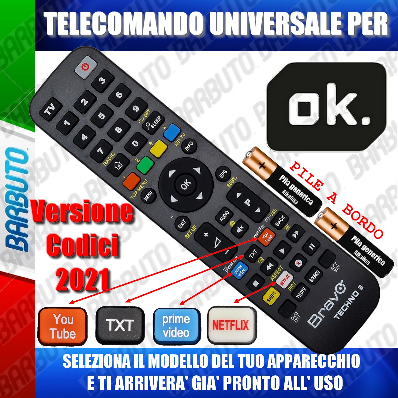 TELECOMANDO UNIVERSALE PER TV OK SELEZIONA IL TUO MODELLO E LO RICEVERAI PRONTO - Foto 2 di 245