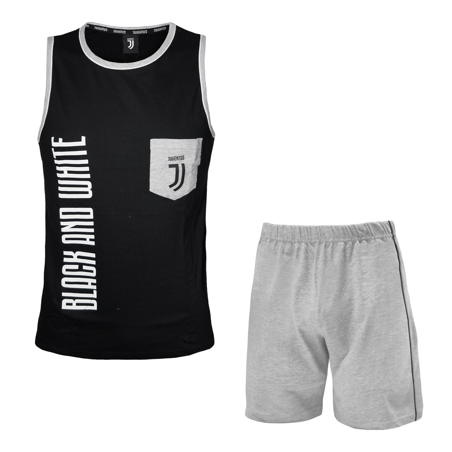 Visita lo Store di JuventusPLANETEX Pigiama Homewear Uomo Juventus Prodotto Ufficiale Cotone Art.14076 Black - S / 46 